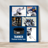 Custom Hockey Foto Collage Team Ihren Text benenne Poster