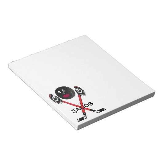 Custom Hockey Player Notizblock (angewinkelt)