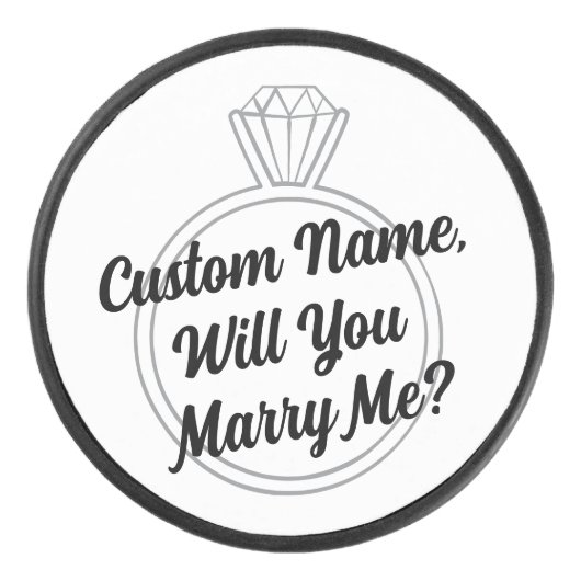 Custom Hockey Puck Proposal Engagement Prop (Vorderseite)