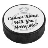 Custom Hockey Puck Proposal Engagement Prop (3/4)