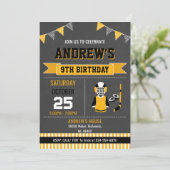 Custom Hockey Sports Geburtstagseinladung Einladung (Stehend Vorderseite)