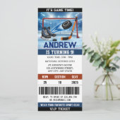 Custom Hockey Ticket  Birthday Decorations Einladung (Stehend Vorderseite)