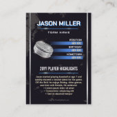 Custom Hockey Trading Card, Blue Power Player Telefonnummerkarte (Rückseite)