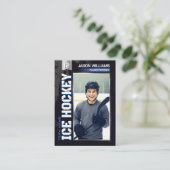 Custom Hockey Trading Card, Blue Power Player Telefonnummerkarte (Stehend Vorderseite)