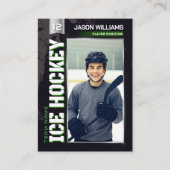 Custom Hockey Trading Card, Green Power Player Telefonnummerkarte (Vorderseite)