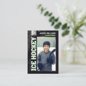 Custom Hockey Trading Card, Green Power Player Telefonnummerkarte (Stehend Vorderseite)