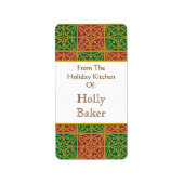 Custom Holday Baking Red Green Lilie Labelb Adressaufkleber (Vorne)