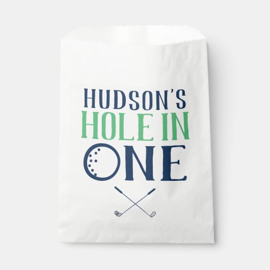 Custom Hole in One First Birthday Gefälligkeitstas Geschenktütchen (Vorderseite)