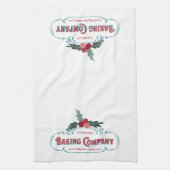 Custom Holiday Baking Kitchenfamilie Monogram Geschirrtuch (Vertikal)