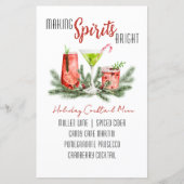 Custom Holiday Bar Menu - Spirituosen hell machen (Vorderseite)
