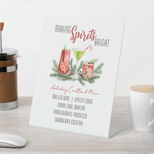 Custom Holiday Bar Menu - Spirituosen hell machen Sockelschild (In SItu)