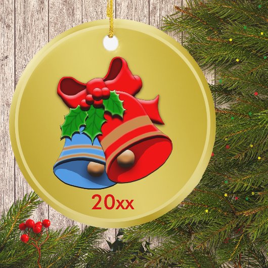 Custom Holiday Bells Weihnachten Keramikornament