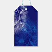 Custom Holiday Blue White Pine Muster Tag Geschenkanhänger (Rückseite)