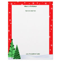 Custom Holiday / Christmas Trees Letter Stationary