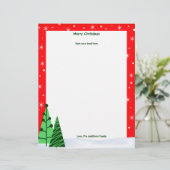 Custom Holiday / Christmas Trees Letter Stationary (Stehend Vorderseite)