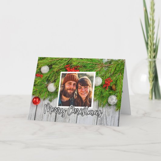 Custom Holiday Foto Template Frohe Weihnachten (Vorderseite)
