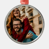 Custom Holiday Fun Foto Ornament Aus Metall (Vorne)