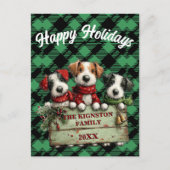 Custom Holiday Green Checkered Pattern  Postkarte (Vorderseite)