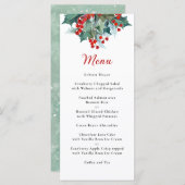 Custom Holiday Greenery Watercolor Menükarte (Vorne/Hinten)