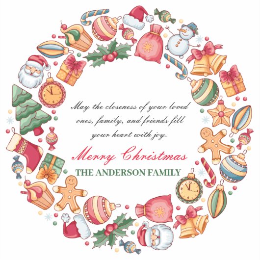 Custom Holiday Grüße Frohe Weihnachten Aufkleber (Vorderseite)