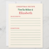 Custom Holiday Kitchen Christmas Rezept Karte (Vorderseite)