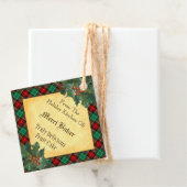 Custom Holiday Kitchen Holly Red Green Kariert Geschenkanhänger (Beispiel)
