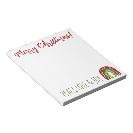 Custom Holiday Notebook mit boho Weihnachtsbaum Notizblock (angewinkelt)