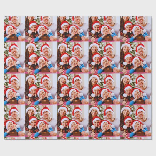 Custom Holiday Photo Collage Geschenkpapier (Flach)