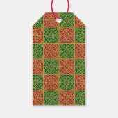 Custom Holiday Red and Green Fleur-de-lis Muster Geschenkanhänger (Rückseite)