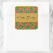 Custom Holiday Red and Green Muster Quadratischer Aufkleber (Tasche)