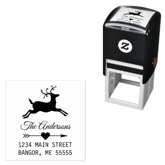 Custom Holiday Rentier mit Arrow-Herzskript Permastempel (Beispiel)