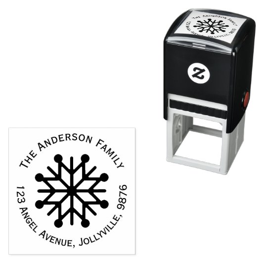 Custom Holiday Snowflake Address Permastempel (Beispiel)