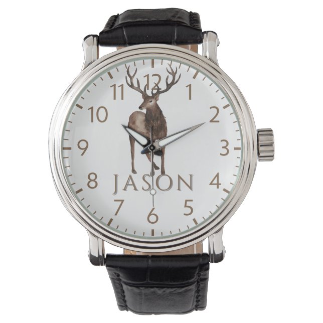 Custom Holiday Watch for Man | Deer Hunter Armbanduhr (Vorderseite)