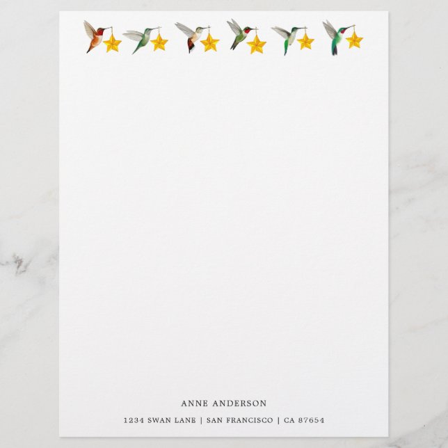 Custom Holidays Hummingbird Stationery Briefbogen (Vorderseite)