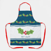 Custom Holly & Berries Weihnachten Schürze (Vorderseite)