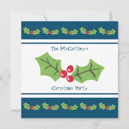 Custom Holly & Berries Weihnachtsfeier Party Einla Einladung