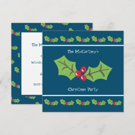 Custom Holly & Berries Weihnachtsfeier Party Einla Einladung