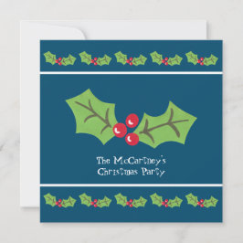 Custom Holly & Berries Weihnachtsfeier Party Einla Einladung