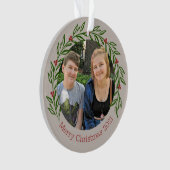 Custom Holly Elegante Family Foto Ornament (Vorderseite)