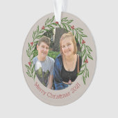 Custom Holly Elegante Family Foto Ornament (Vorderseite)