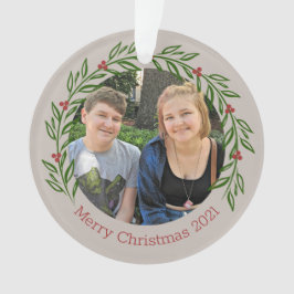 Custom Holly Elegante Family Foto Ornament