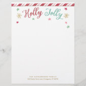 Custom Holly Jolly Christmas Letterhead Briefbogen (Vorderseite)