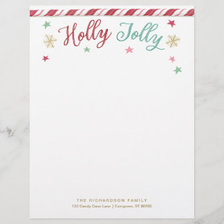 Custom Holly Jolly Christmas Letterhead Briefbogen