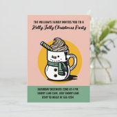 Custom Holly Jolly Christmas Party Einladung (Stehend Vorderseite)