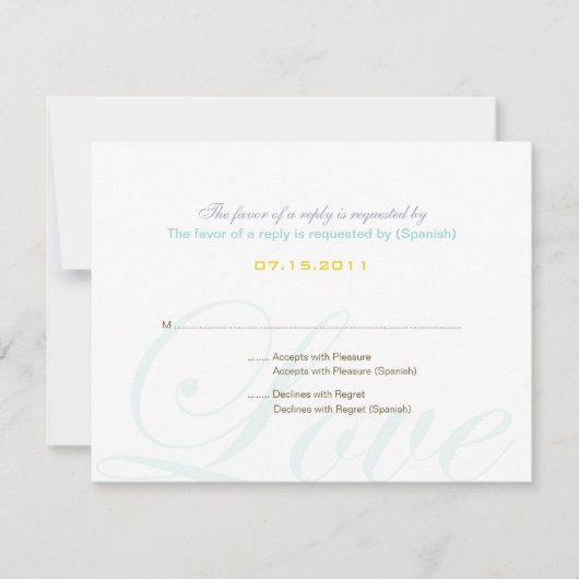 ::custom:Hollyhock & Ampersand Bilingual RSVP Card (Vorderseite)