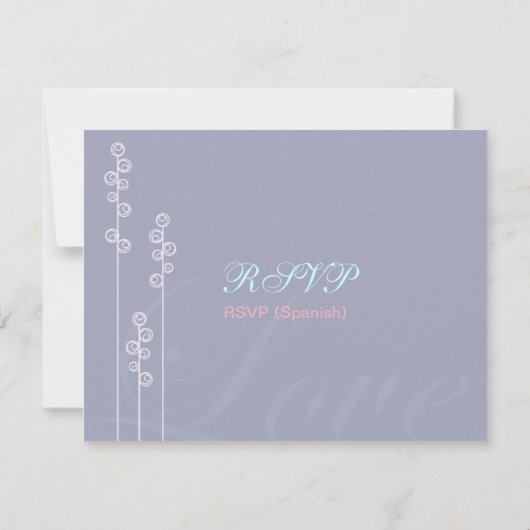 ::custom:Hollyhock & Ampersand Bilingual RSVP Card (Rückseite)