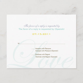 ::custom:Hollyhock & Ampersand Bilingual RSVP Card Karte