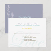 ::custom:Hollyhock & Ampersand Bilingual RSVP Card Karte (Vorne/Hinten)