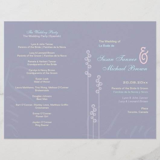 ::custom:Hollyhock & Ampersand Wedding Program (Vorderseite)
