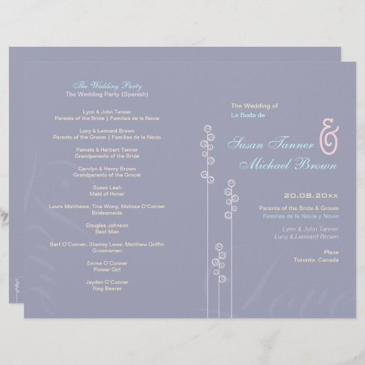::custom:Hollyhock & Ampersand Wedding Program (Vorne/Hinten)